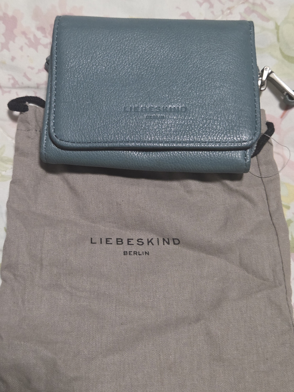 Liebeskind Blue/green Pebbled Leather Small Wallet